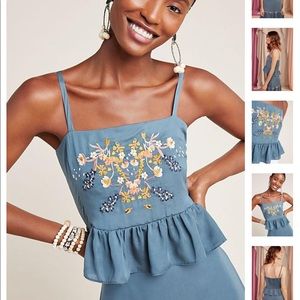 Dolan - embroidered floral peplum top! -S/M
